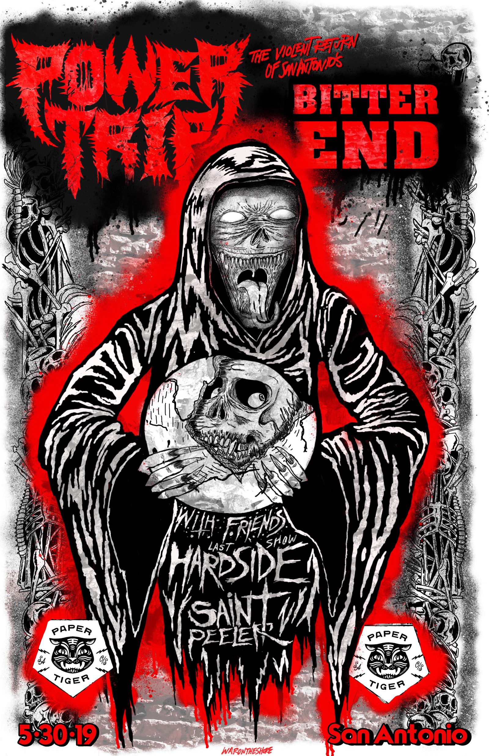 Power Trip, Bitter End, Hardside (last Show), Saintpeeler in San