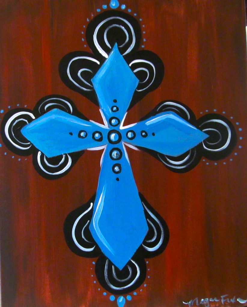 "Texas Turquoise Cross" in Austin at Painting with a Twist Cedar