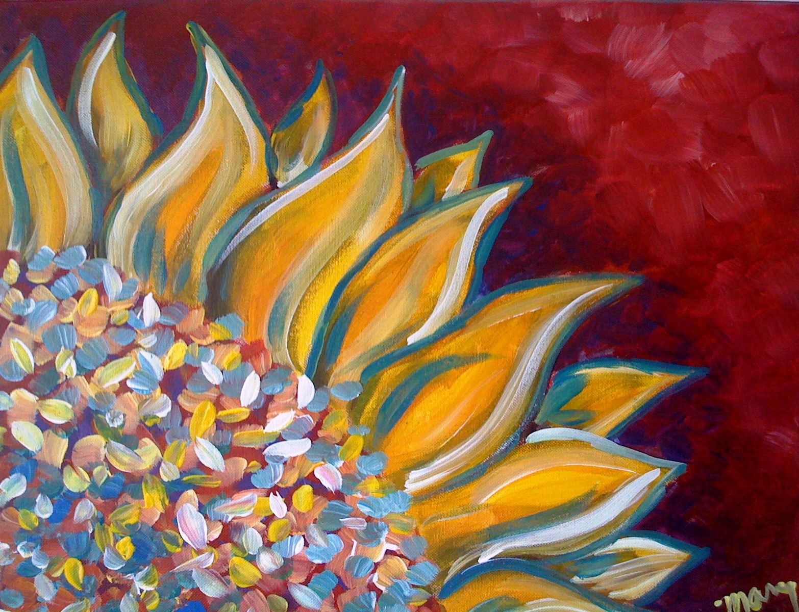"Autumn Sunflower" in Austin at Painting with a Twist Cedar Park