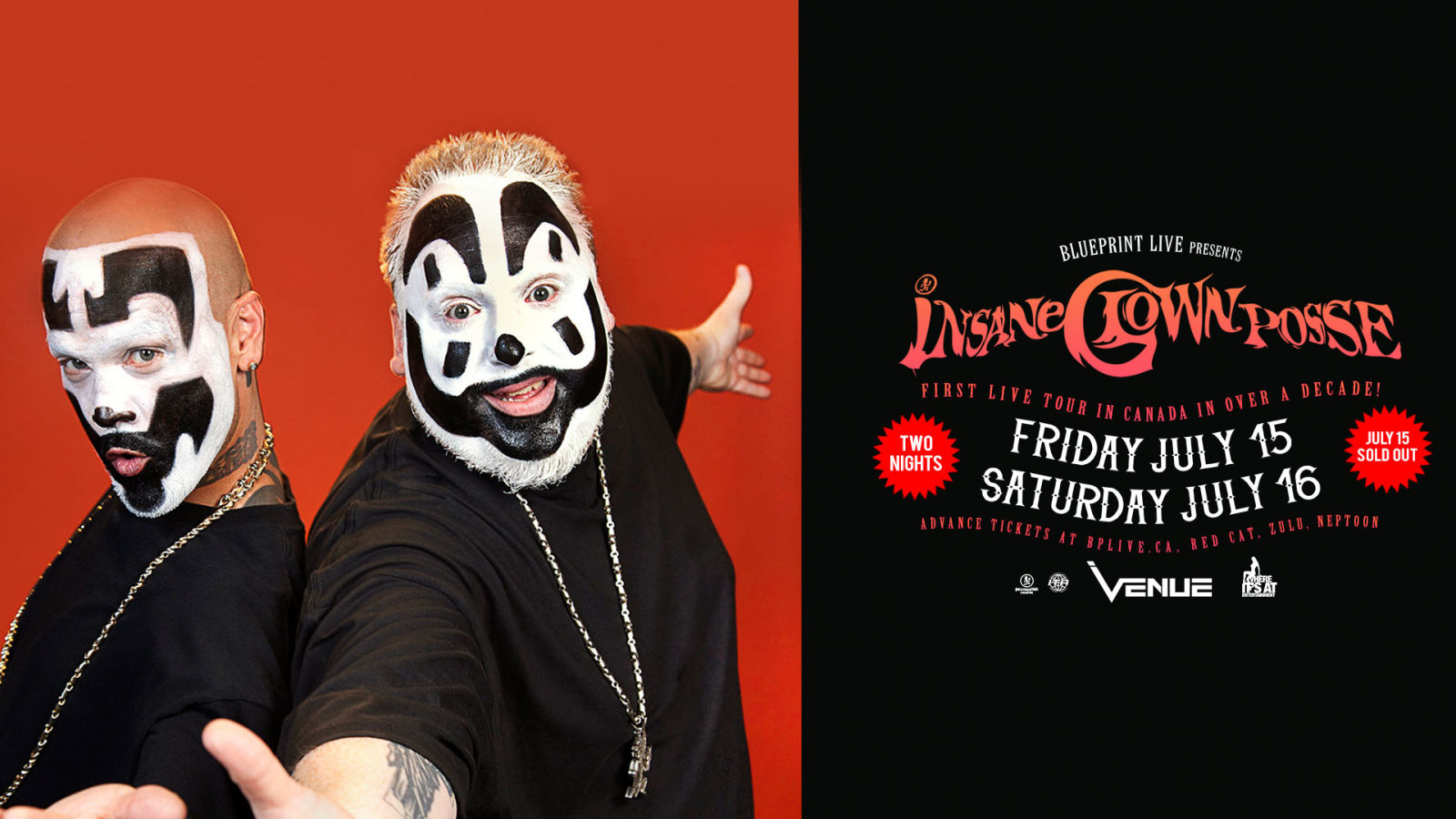 Insane Clown Posse with 6Ninjahs in Vancouver at Venue