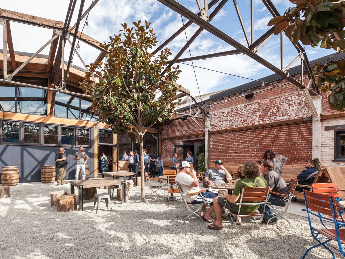DJ Stef in the Beer Garden in Oakland at Drake's Dealership