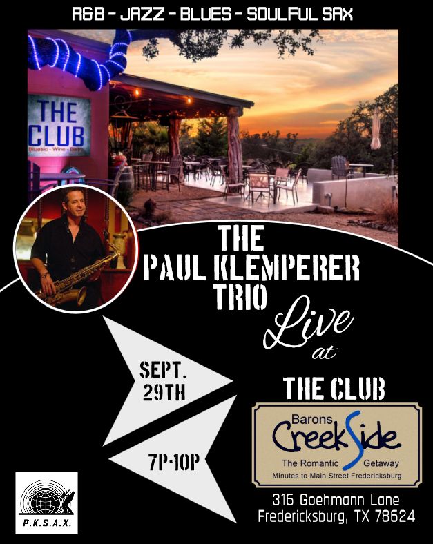 The Paul Klemperer Trio in Fredericksburg at THE CLUB at Barons