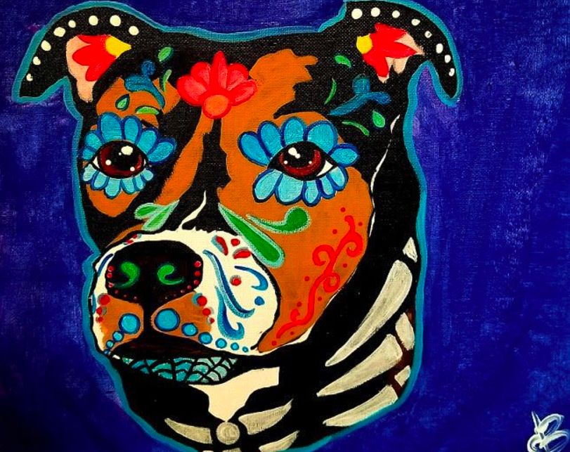 Day of the Dead Pet Portrait in Pflugerville at CLOSED Idle Vine