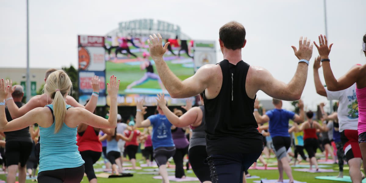 Yoga in the Outfield in Indianapolis at Victory Field