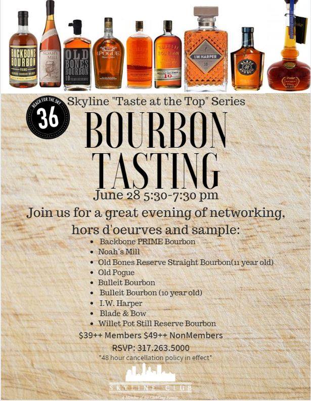 Bourbon Tasting at The Top in Indianapolis at Skyline Club