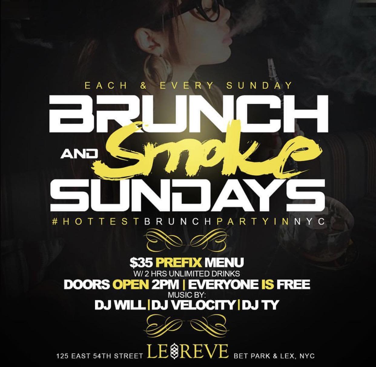 Tde Brunch N Smoke Brunch Hookah Day Party Le Reve Sunday Funday