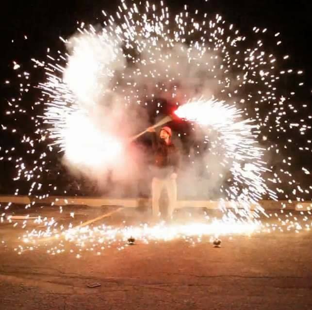 A FIRE DANCE, STAGE FLAME EFFECT & FIREWORKS SPECTACLE. in